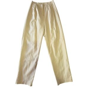 Urban Linen High Rise Pleated Tapered Pants Beige Linen Size 10 Quiet Luxury